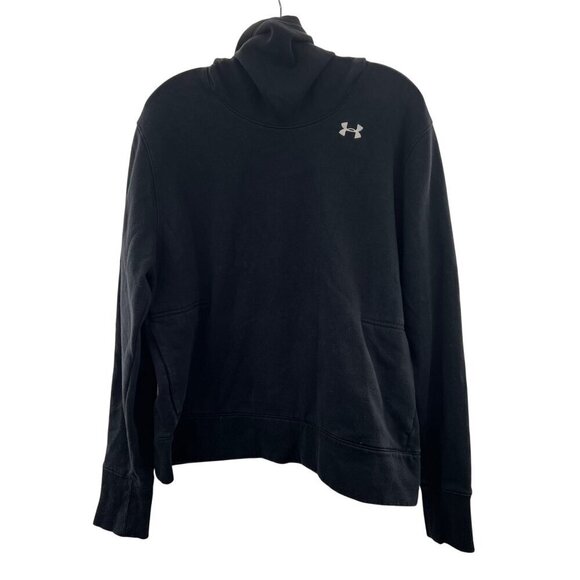 Under Armour Tops - Under Armour Women's Mock Neck Hoodie Black Size XL Pocket